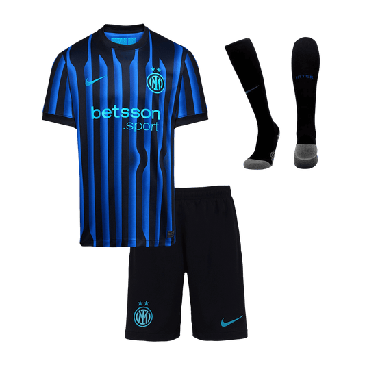 Kid's Inter Milan Home Soccer Jersey Kit(Jersey+Shorts+Socks) 2025/26