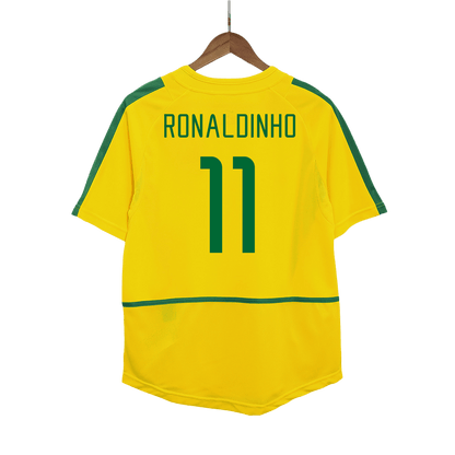 Retro RONALDINHO #11 2002/03 Brazil Home Soccer Jersey