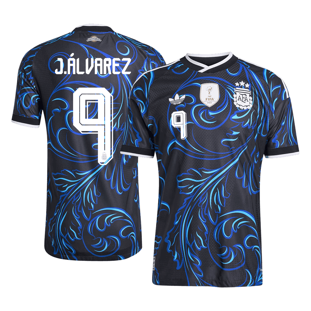 Authentic J. ÁLVAREZ #9 Argentina Away Soccer Jersey 2026