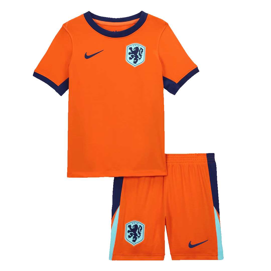 Kid's Netherlands Home Soccer Jersey Kit(Jersey+Shorts) Euro 2024