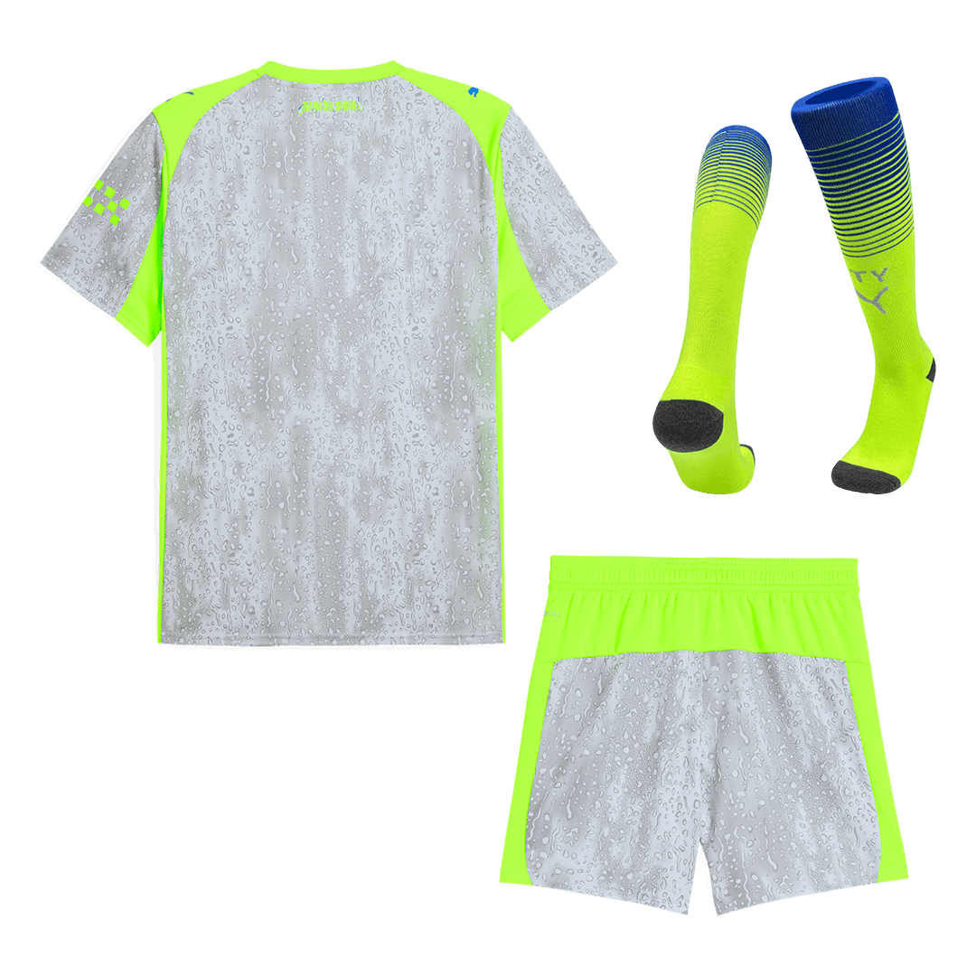 Manchester City Third Away Soccer Jersey Kit(Jersey+Shorts+Socks) 25/26 Gray