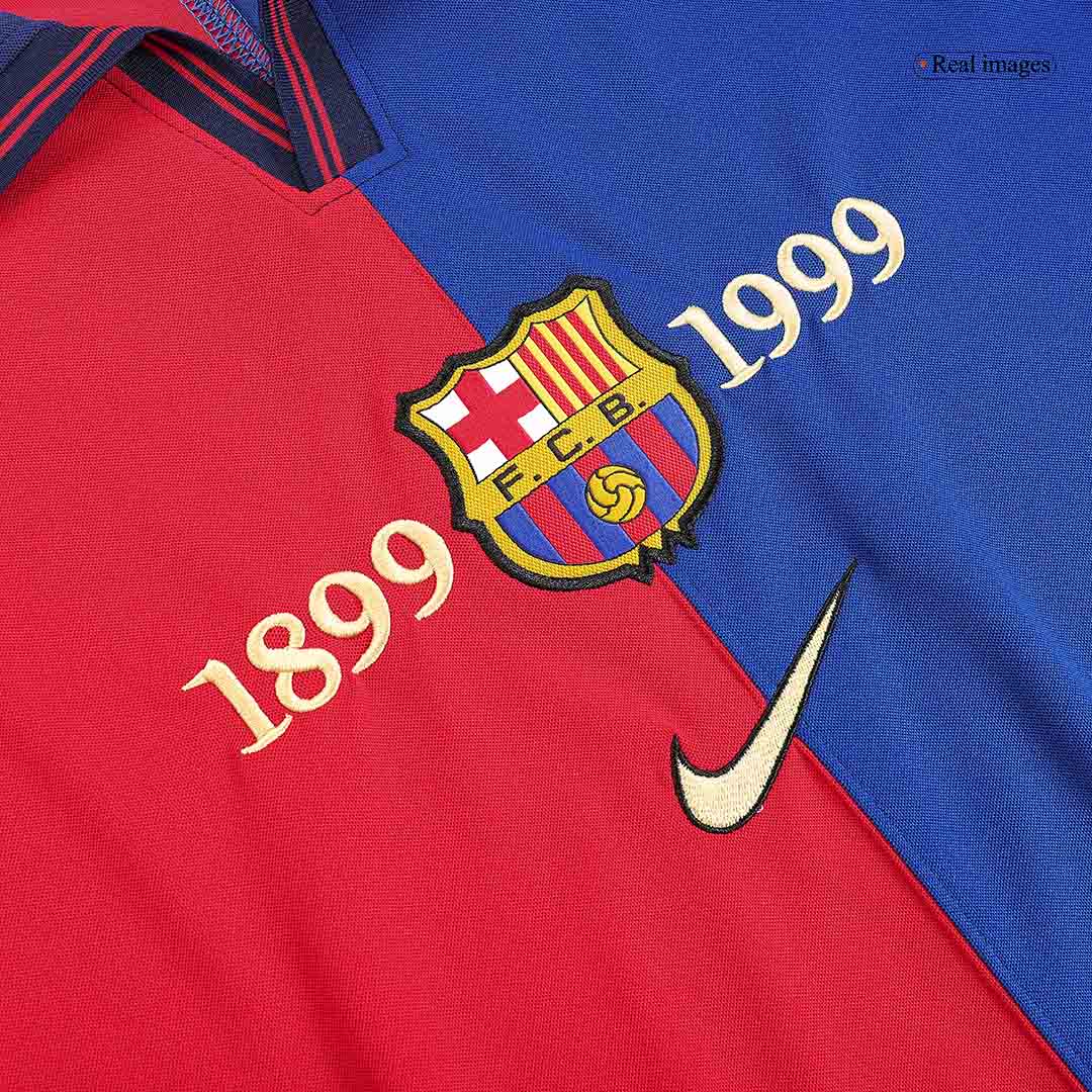 Retro KLUIVERT #9 1999/00 Barcelona Home Soccer Jersey - 100th Anniversary