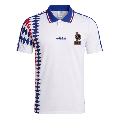 Men Retro Fan Version 1994 France Away Soccer Jersey White
