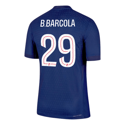 Authentic  B.BARCOLA #29 PSG Home Soccer Jersey 2025/26 Navy