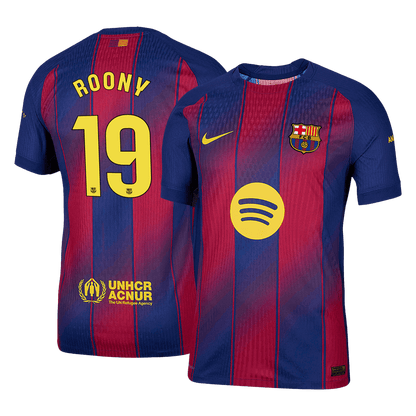 ROONY #19 Authentic Barcelona Home Soccer Jersey 2025/26 Red&Blue