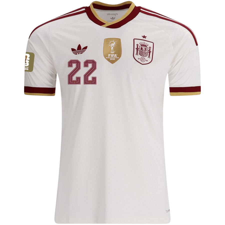 CUBARSÍ #22 Spain Champion Edition Away Soccer Jersey World Cup 2026 White