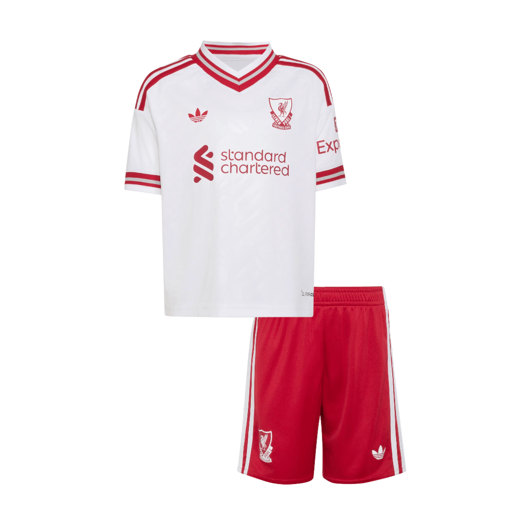 Kids Liverpool Aawy Soccer Jersey Kit (Jersey+Shorts) 2026/27 White
