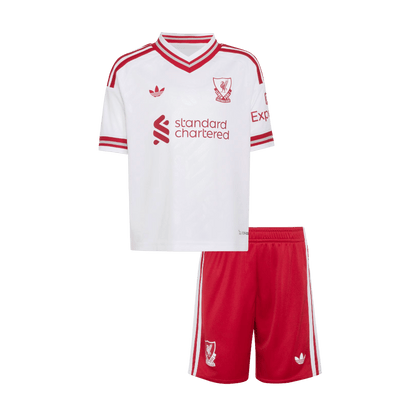Kids Liverpool Aawy Soccer Jersey Kit (Jersey+Shorts) 2026/27 White