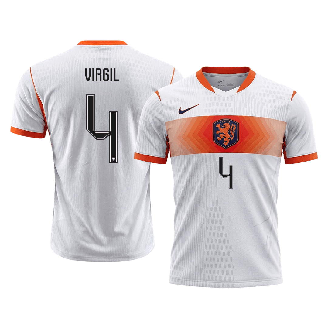 Authentic VIRGIL #4 Netherlands Away Soccer Jersey 2026