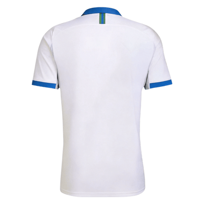 Men Retro Fan Version Brazil Away Soccer Jersey 2019 White