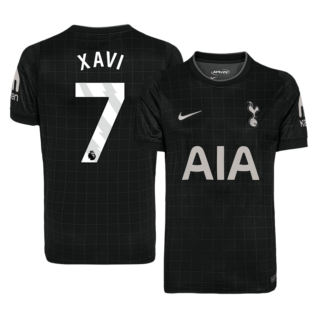 XAVI #7 Tottenham Hotspur Away Soccer Jersey 2025/26 Black