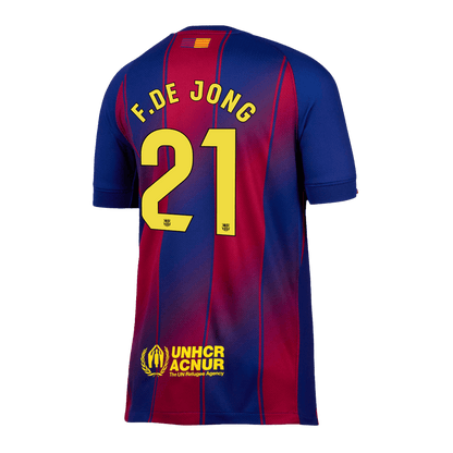 F.DE JONG #21 Barcelona Home Soccer Jersey 2025/26 Red&Blue