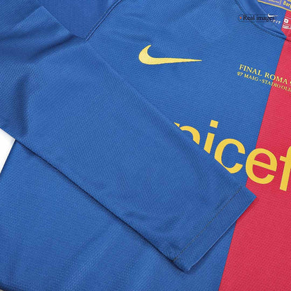 Retro A.INIESTA #8 2008/09 Barcelona Home Long Sleeve Soccer Jersey - UCL Final