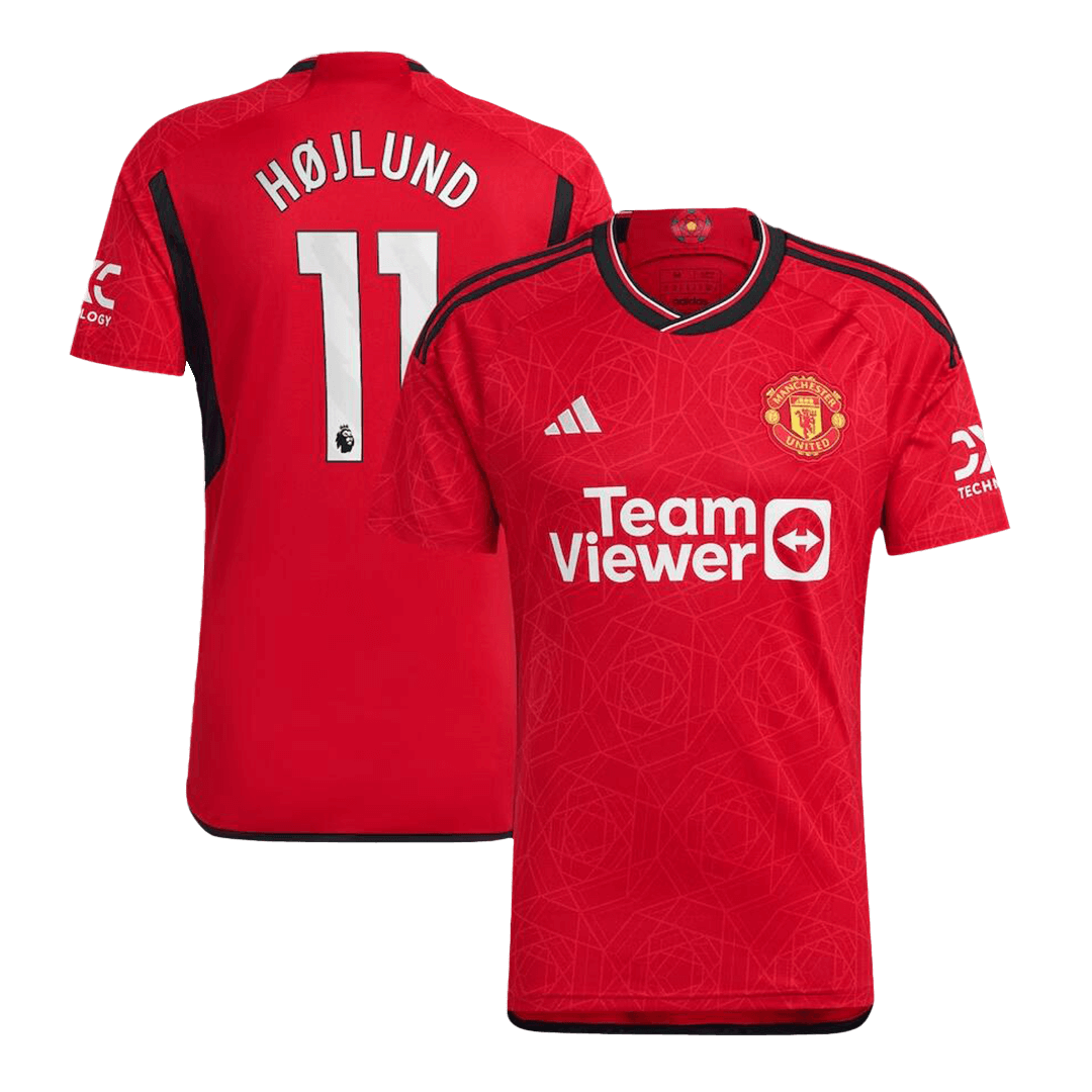 HØJLUND #11 Manchester United Home Soccer Jersey 2023/24 Red