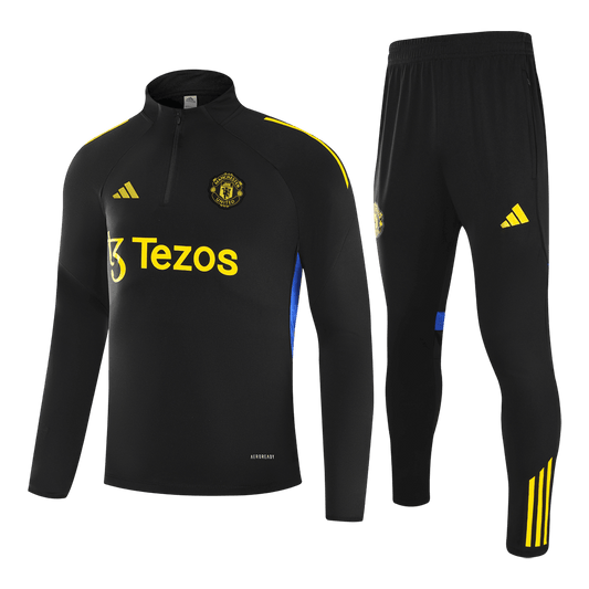 Manchester United Zipper Sweatshirt Kit(Top+Pants) 25/26 Black