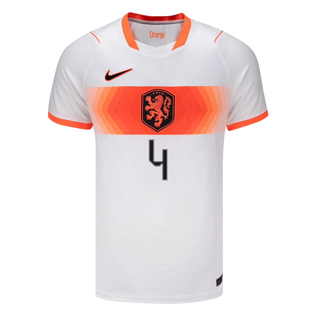 VIRGIL #4 Netherlands Away Soccer Jersey World Cup 2026 White