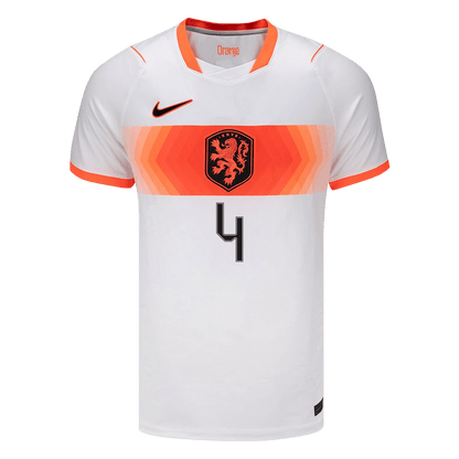VIRGIL #4 Netherlands Away Soccer Jersey World Cup 2026 White