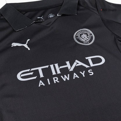 Kid's Manchester City Away Soccer Jersey Kit(Jersey+Shorts) 2025/26 Black