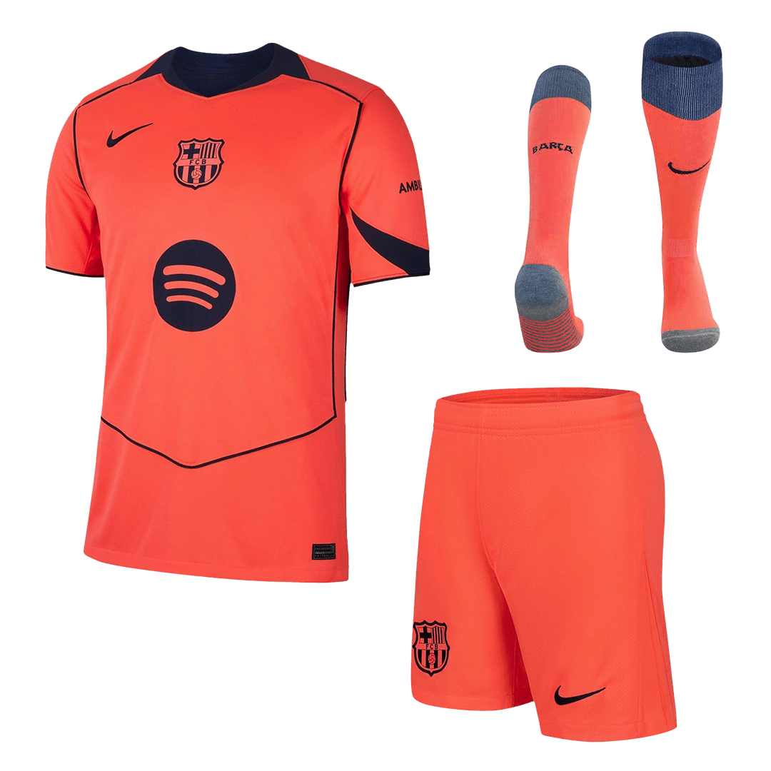 Barcelona Third Away Soccer Jersey Kit(Jersey+Shorts+Socks) 2025/26
