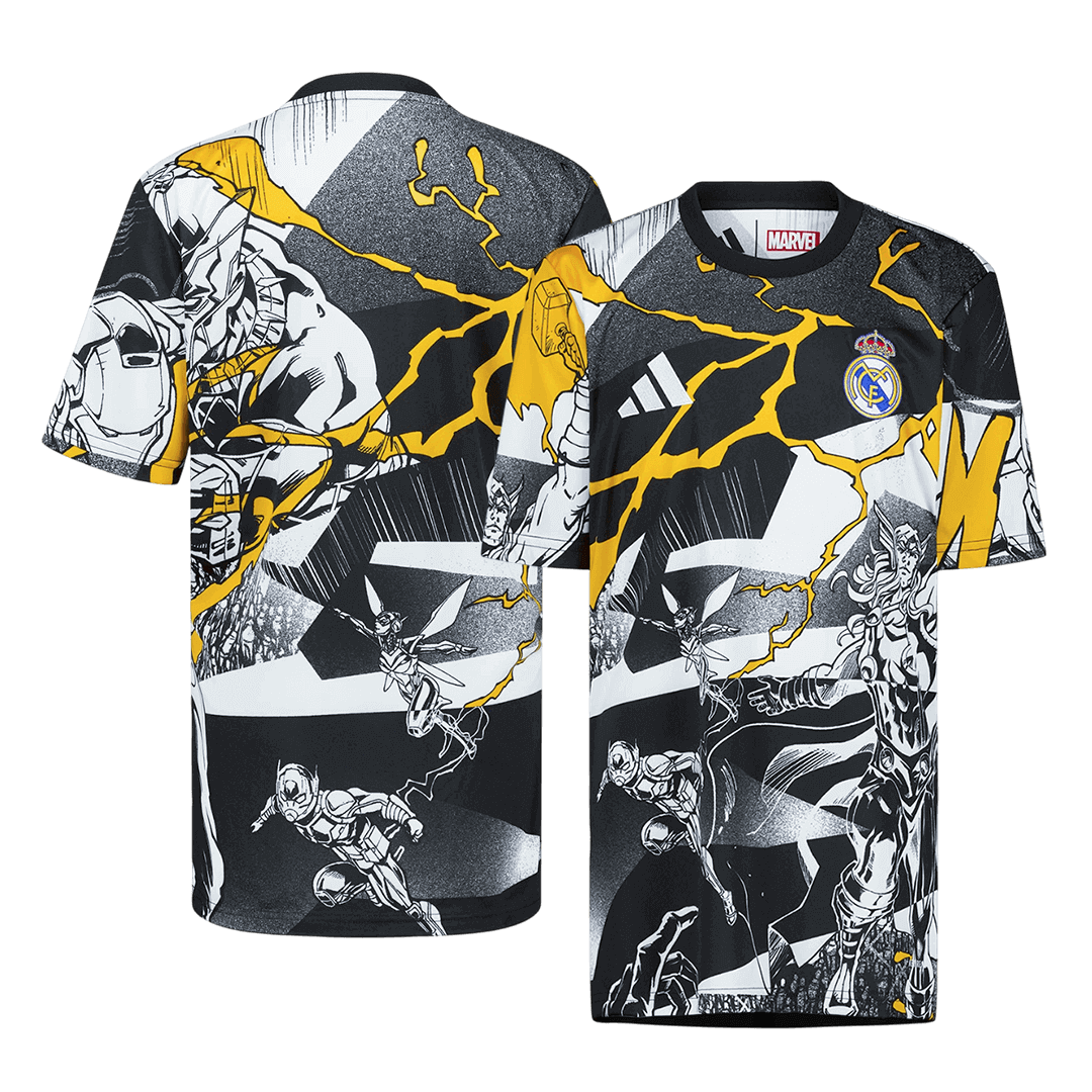 Real Madrid X Marvel Soccer Jersey 25/26 Black&White