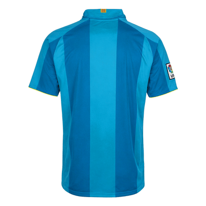 Men Retro Fan Version 07/08 Barcelona Away Soccer Jersey Short Sleeve Blue