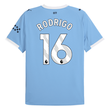 RODRIGO #16 Manchester City Home Soccer Jersey 2025/26 Blue