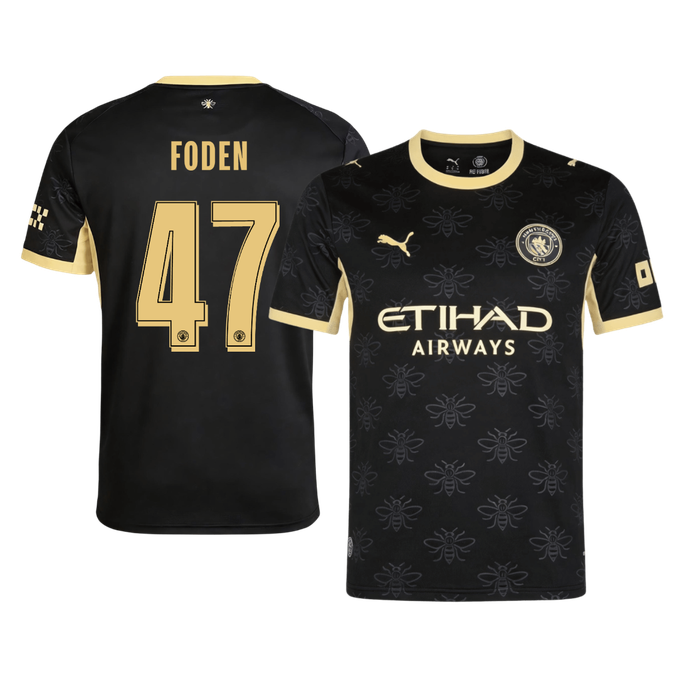 FODEN #47 Manchester City Away Soccer Jersey 2026/27 Black - UCL