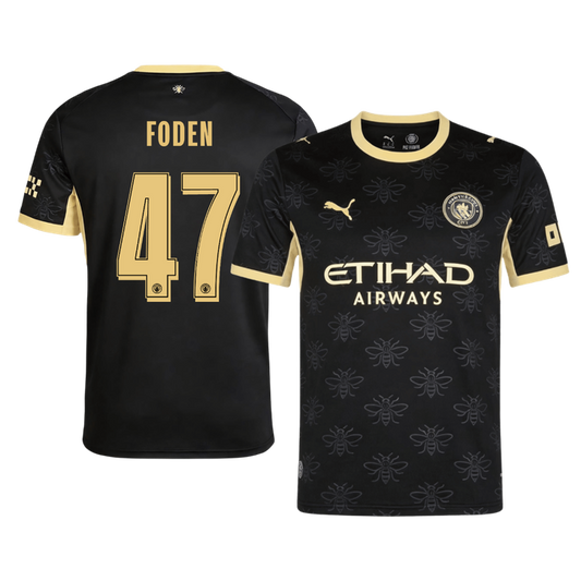 FODEN #47 Manchester City Away Soccer Jersey 2026/27 Black - UCL