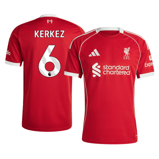 KERKEZ #6 Liverpool Home Soccer Jersey 2025/26 Red