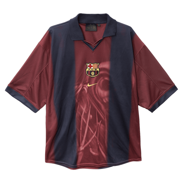 Retro 2000/01 Barcelona X CJ Home Soccer Jersey Red&Blue