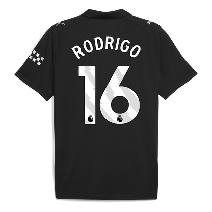 RODRIGO #16 Manchester City Away Soccer Jersey 2025/26 Black