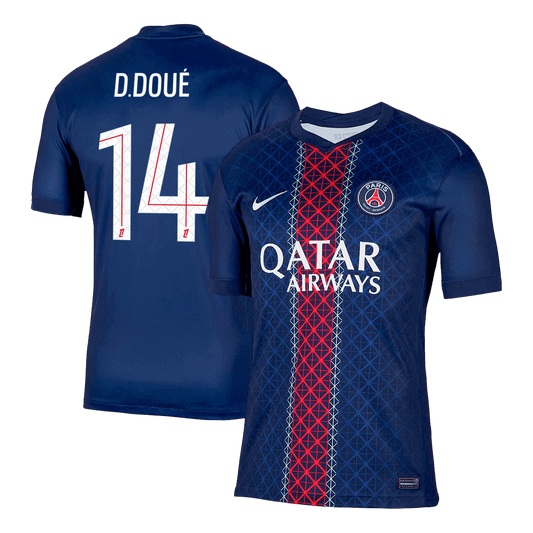 D.DOUÉ #14 PSG Home Soccer Jersey 2025/26 Navy