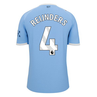 REIJNDERS #4 Manchester City Home Soccer Jersey 2025/26 Blue