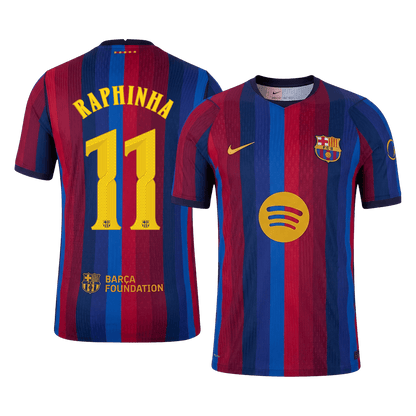 Authentic RAPHINHA #11 Barcelona Home Soccer Jersey 2026/27