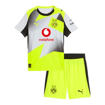Kid's Borussia Dortmund Away Soccer Jersey Kit(Jersey+Shorts) 2025/26
