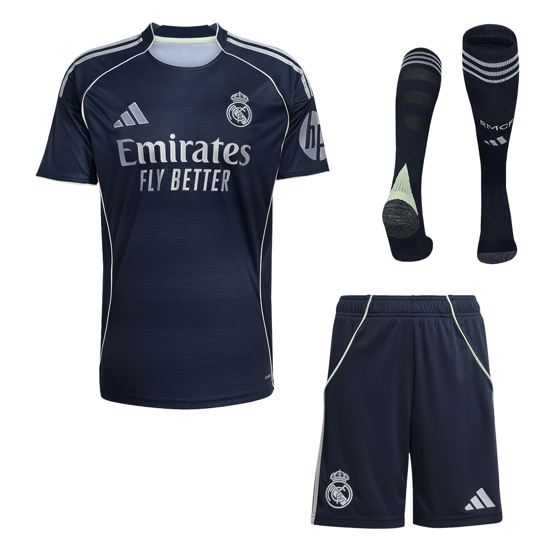 Real Madrid Away Soccer Jersey Kit(Jersey+Shorts+Socks) 2025/26 Navy