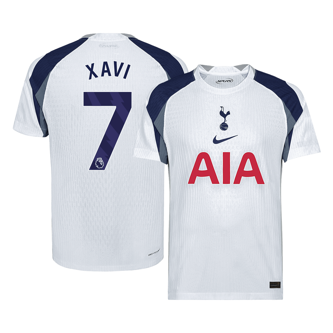 XAVI #7 Authentic Tottenham Hotspur Home Soccer Jersey 2025/26 White
