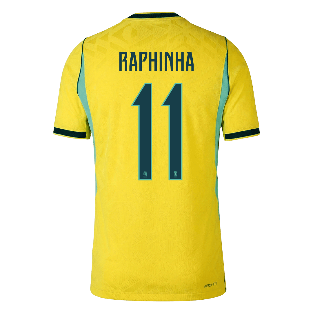 Authentic RAPHINHA #11 Brazil Home Soccer Jersey 2026