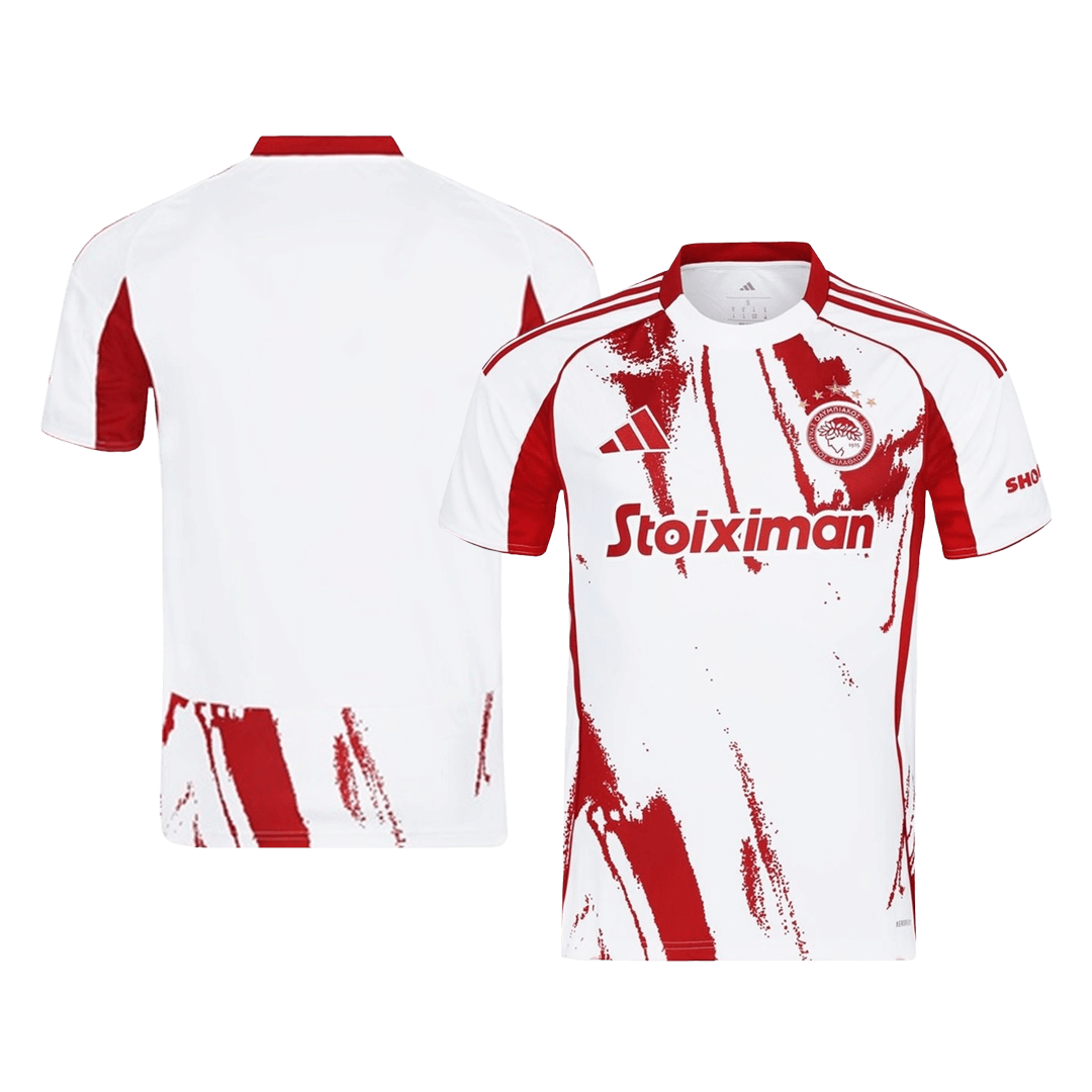 Olympiacos Away Soccer Jersey 2025/26 Red&White