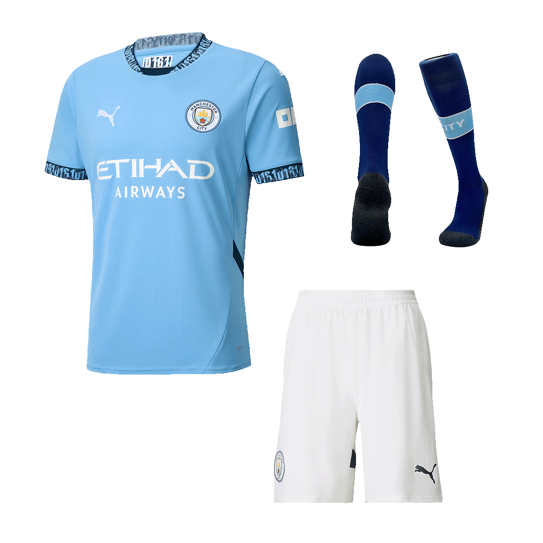 Manchester City Home Football Shirt Kit(Shirt+Shorts+Socks) 2024/25 Football Kit UK