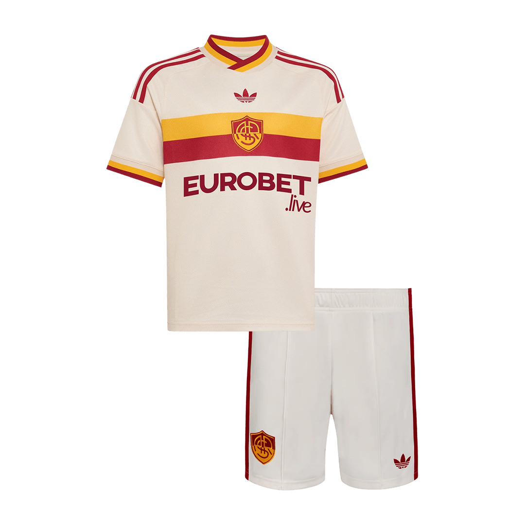 Kids AS Roma Away Soccer Jersey Kit (Jersey+Shorts) 2026/27 White