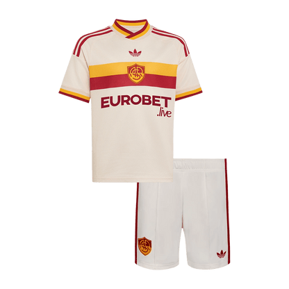 Kids AS Roma Away Soccer Jersey Kit (Jersey+Shorts) 2026/27 White