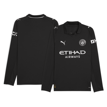 25/26 Manchester City Away Long Sleeve Soccer Jersey Black