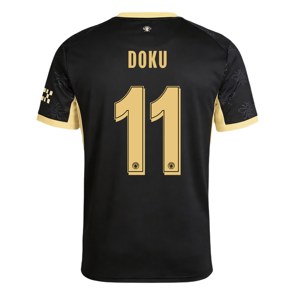DOKU #11 Manchester City Away Soccer Jersey 2026/27 Black - UCL