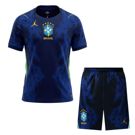 Brazil Away Soccer Jersey Kit(Jersey+Shorts) World Cup 2026
