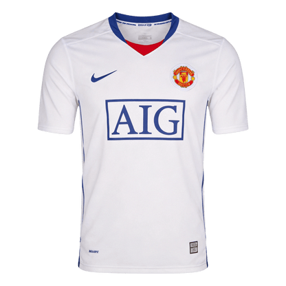Men Retro Fan Version 08/09 Manchester United Away Soccer Jersey White