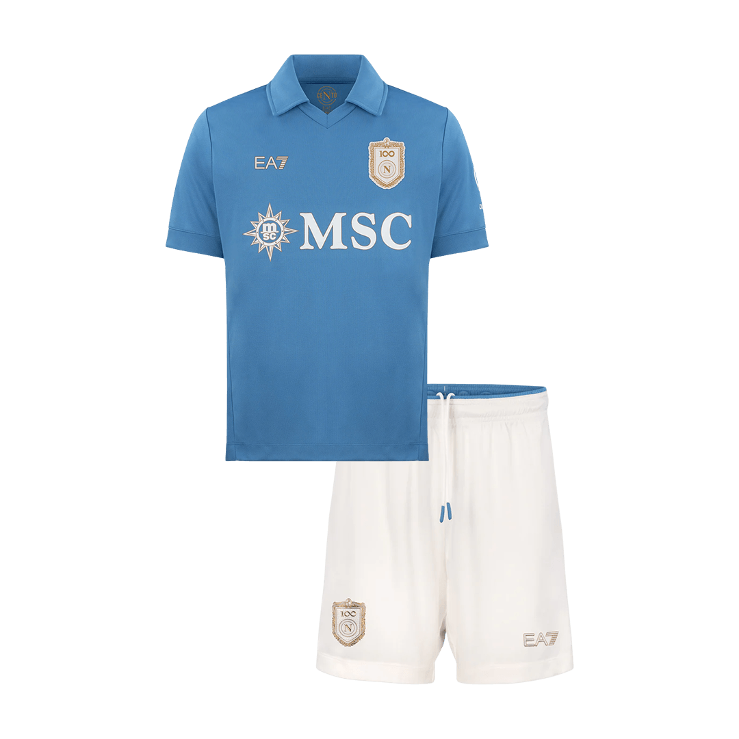 Kids Napoli Home Soccer Jersey Kit (Jersey+Shorts) 2026/27 Blue