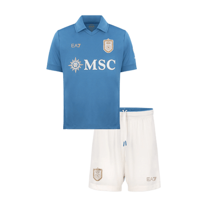 Kids Napoli Home Soccer Jersey Kit (Jersey+Shorts) 2026/27 Blue