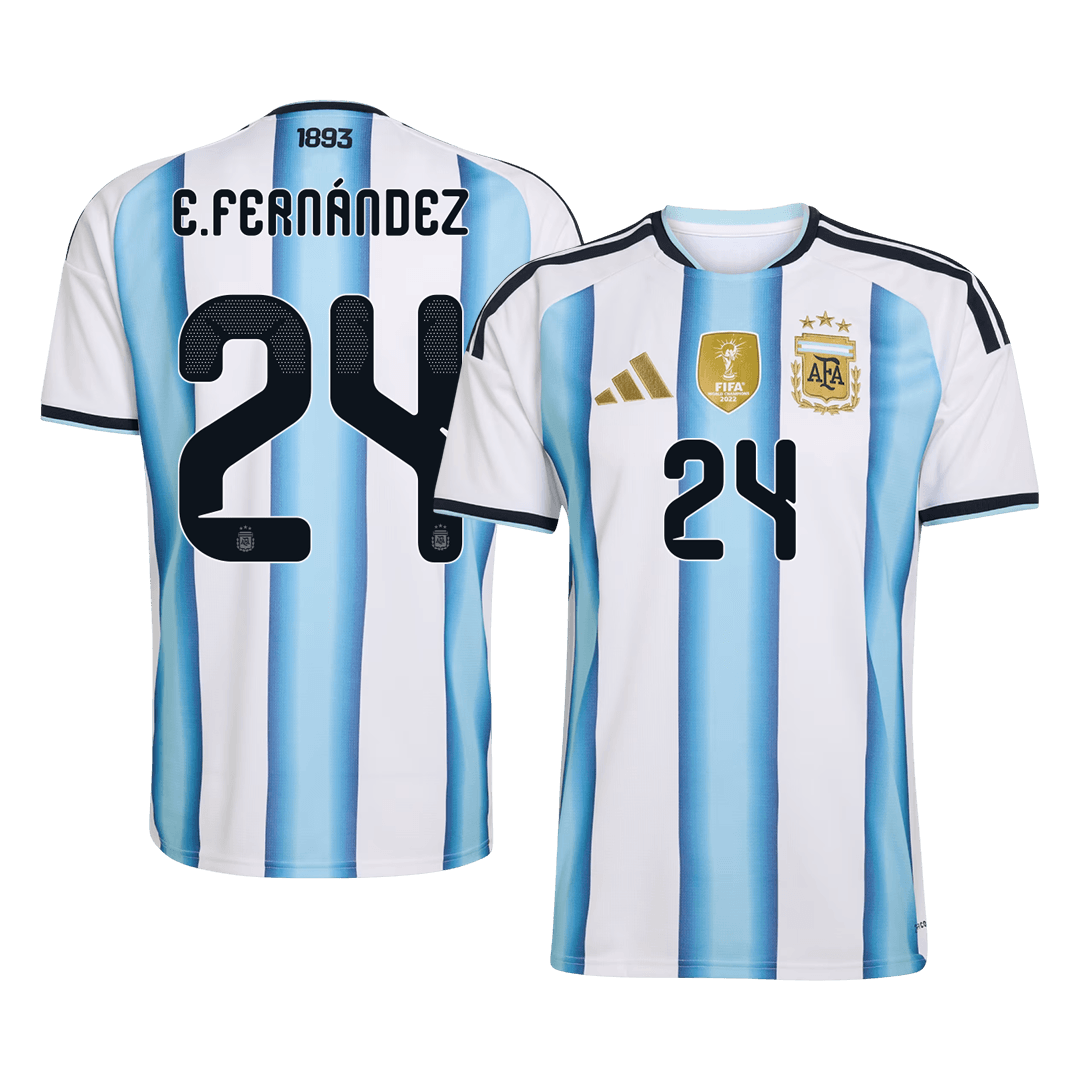 E. FERNÁNDEZ #24 Argentina Home Soccer Jersey World Cup 2026 Blue&White