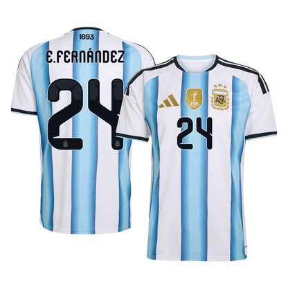 E. FERNÁNDEZ #24 Argentina Home Soccer Jersey World Cup 2026 Blue&White